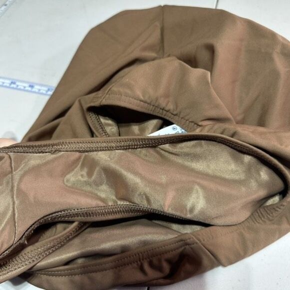 Lands' End Tummy Control UPF 50 Asymmetrical Swimsuit Brown SZ 14 Large - Picture 9 of 11